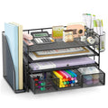 4-Tier Desktop File Organizer with Drawer & Pen Holders