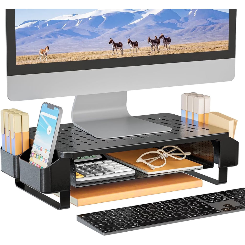 LUFF Monitor Stand Riser with Pullout Storage
