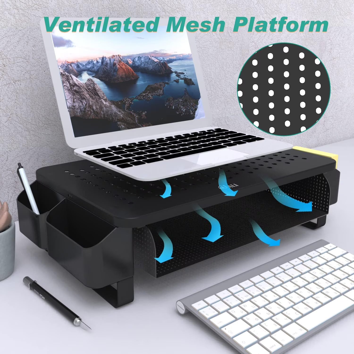 LUFF Monitor Stand Riser with Pullout Storage