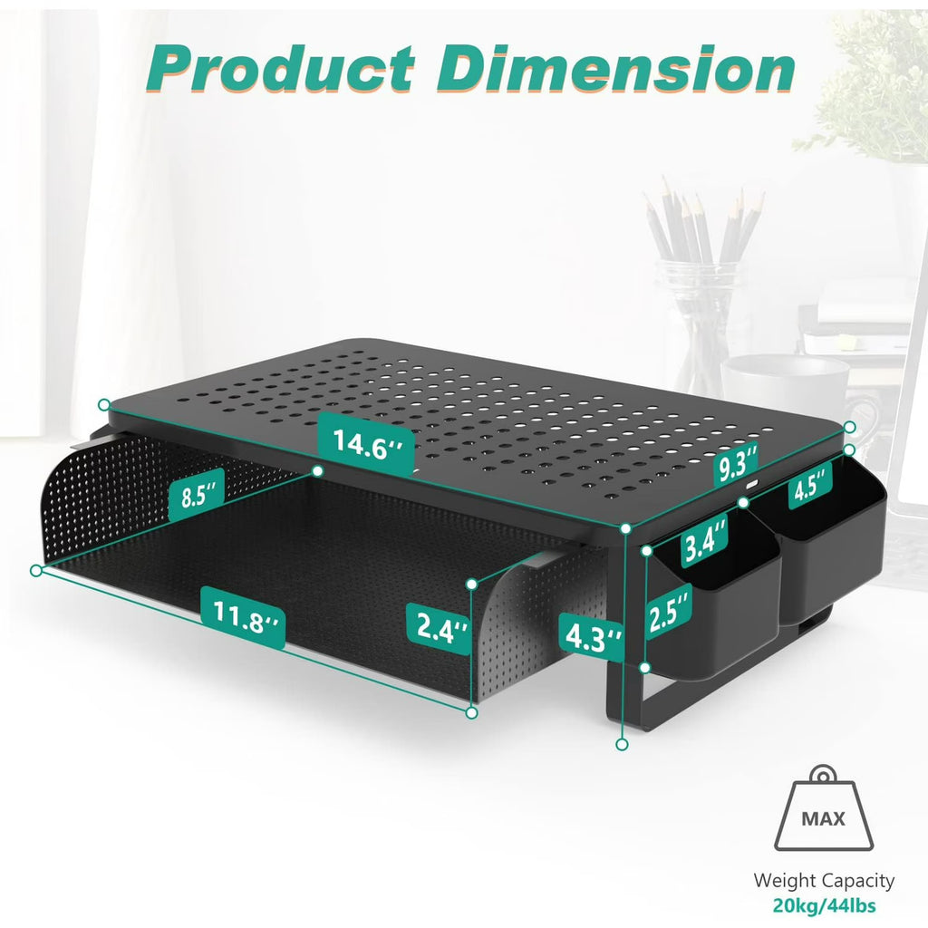 LUFF Monitor Stand Riser with Pullout Storage