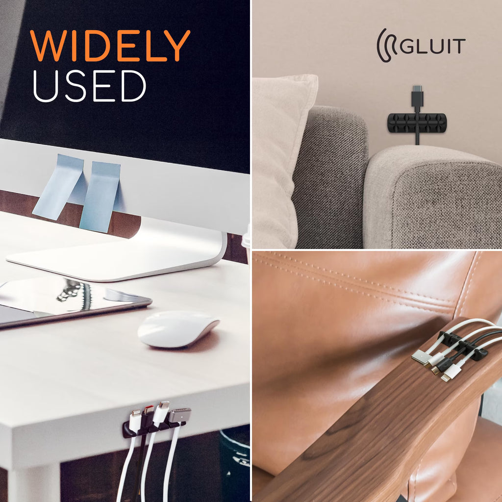 GLUIT Cord Organizer for Desk – 5 Pack Cable Management Clips