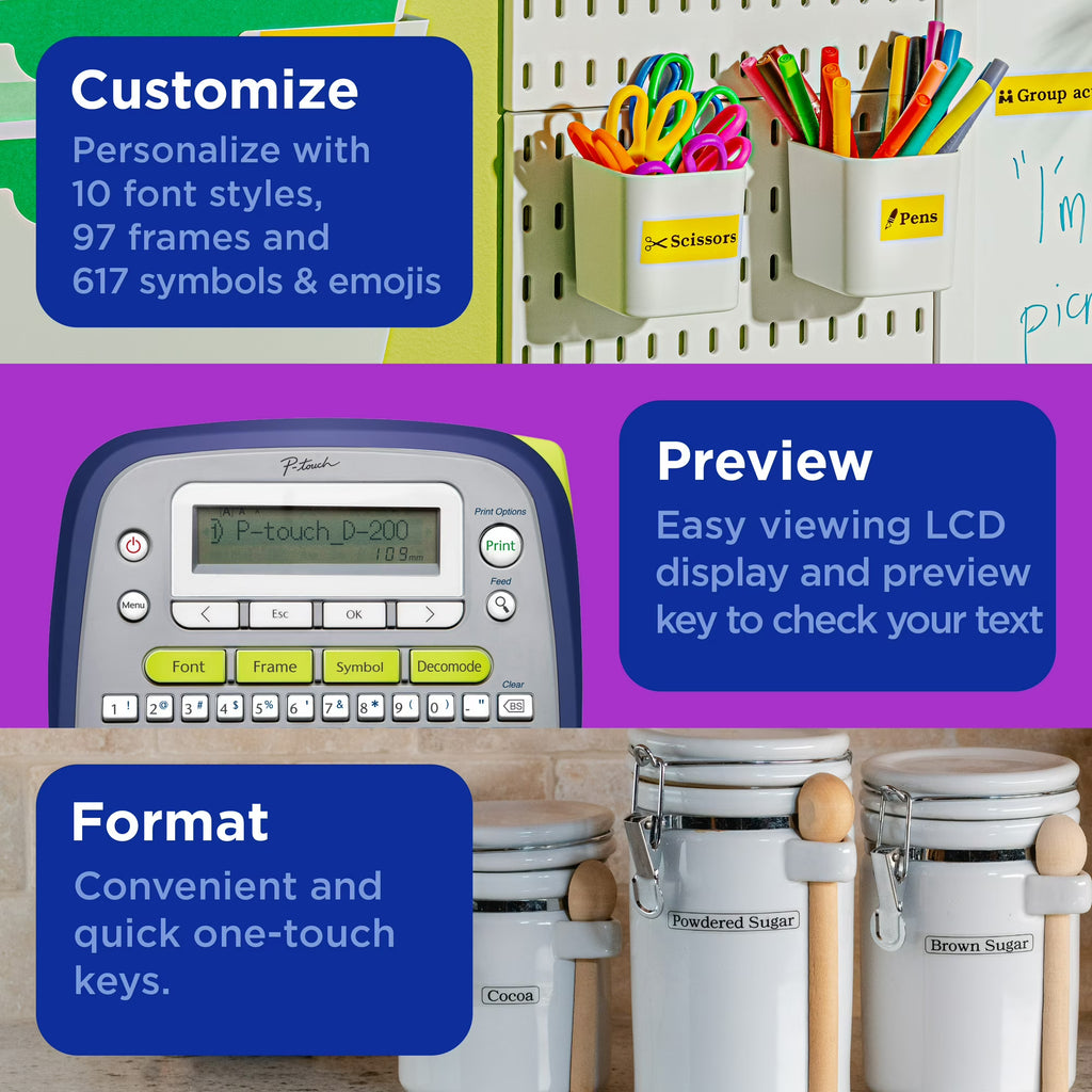 Brother P-Touch PT-D200G Label Maker with Tape