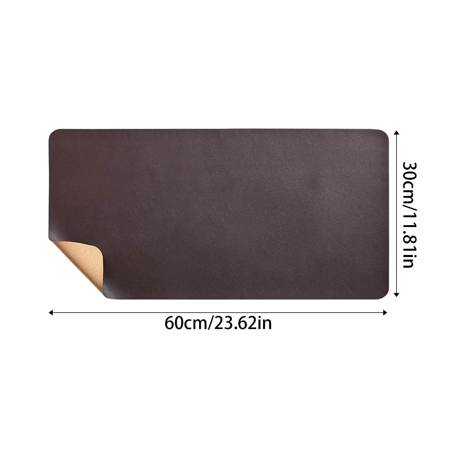 Leather Cork Desk Mat – 23.6" x 11.8" Multi-Purpose Table Protector