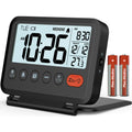 VOCOO Digital Travel Alarm Clock with LCD Display, Battery Operated, Folding Desk Clock
