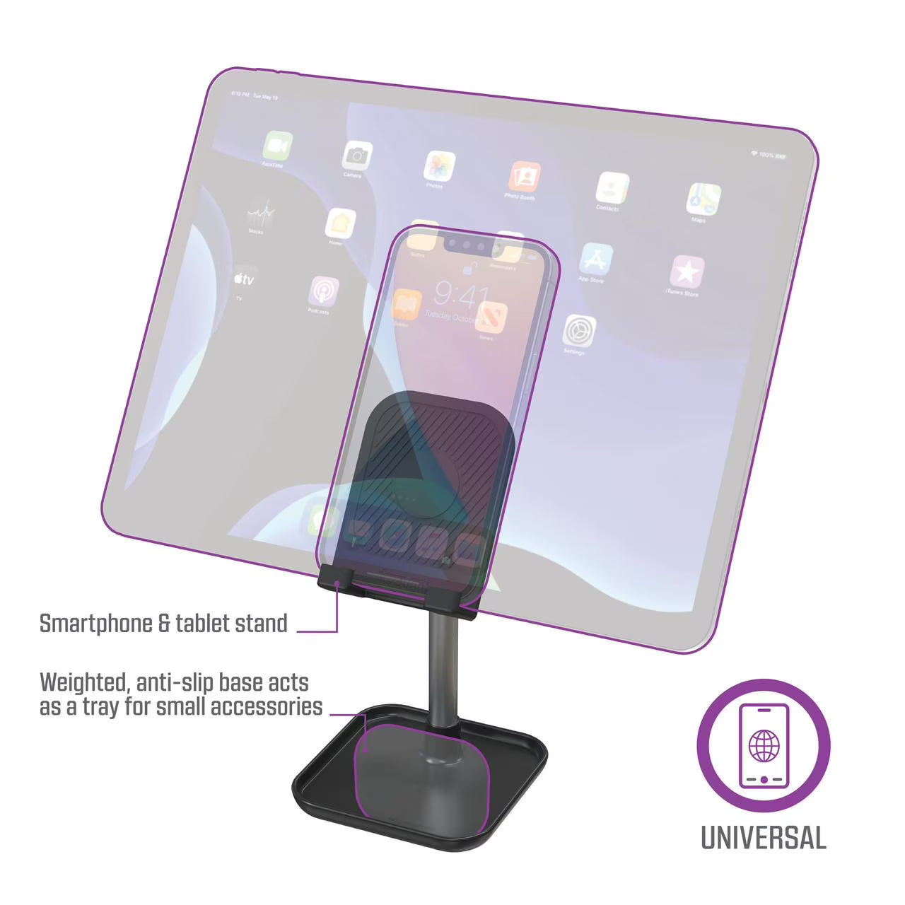 Fleximount Smart Phone & Tablet Stand for Desk