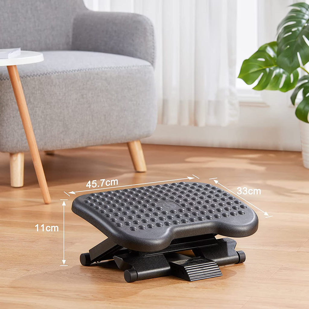 Adjustable Under Desk Footrest with Massage & 3 Height Positions