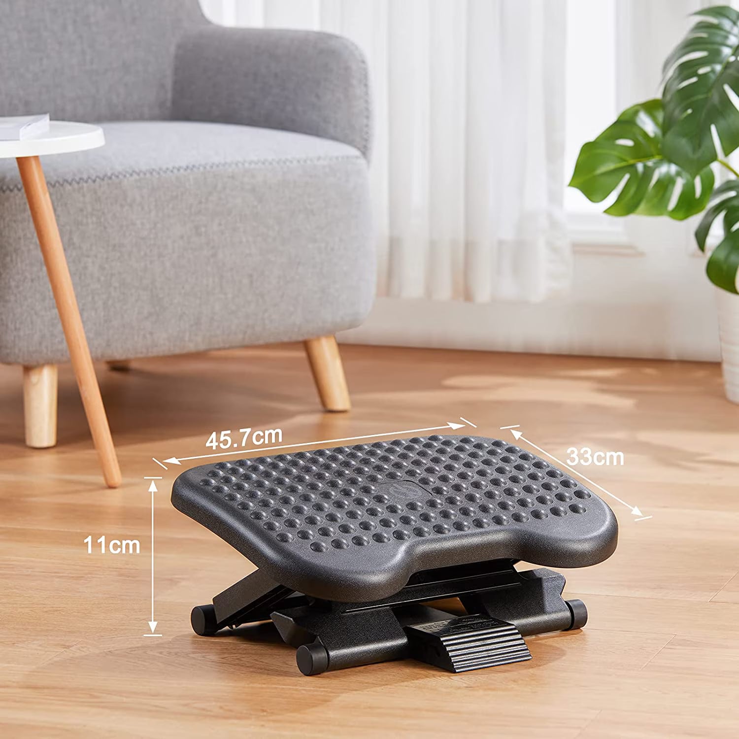 Adjustable Under Desk Footrest with Massage & 3 Height Positions