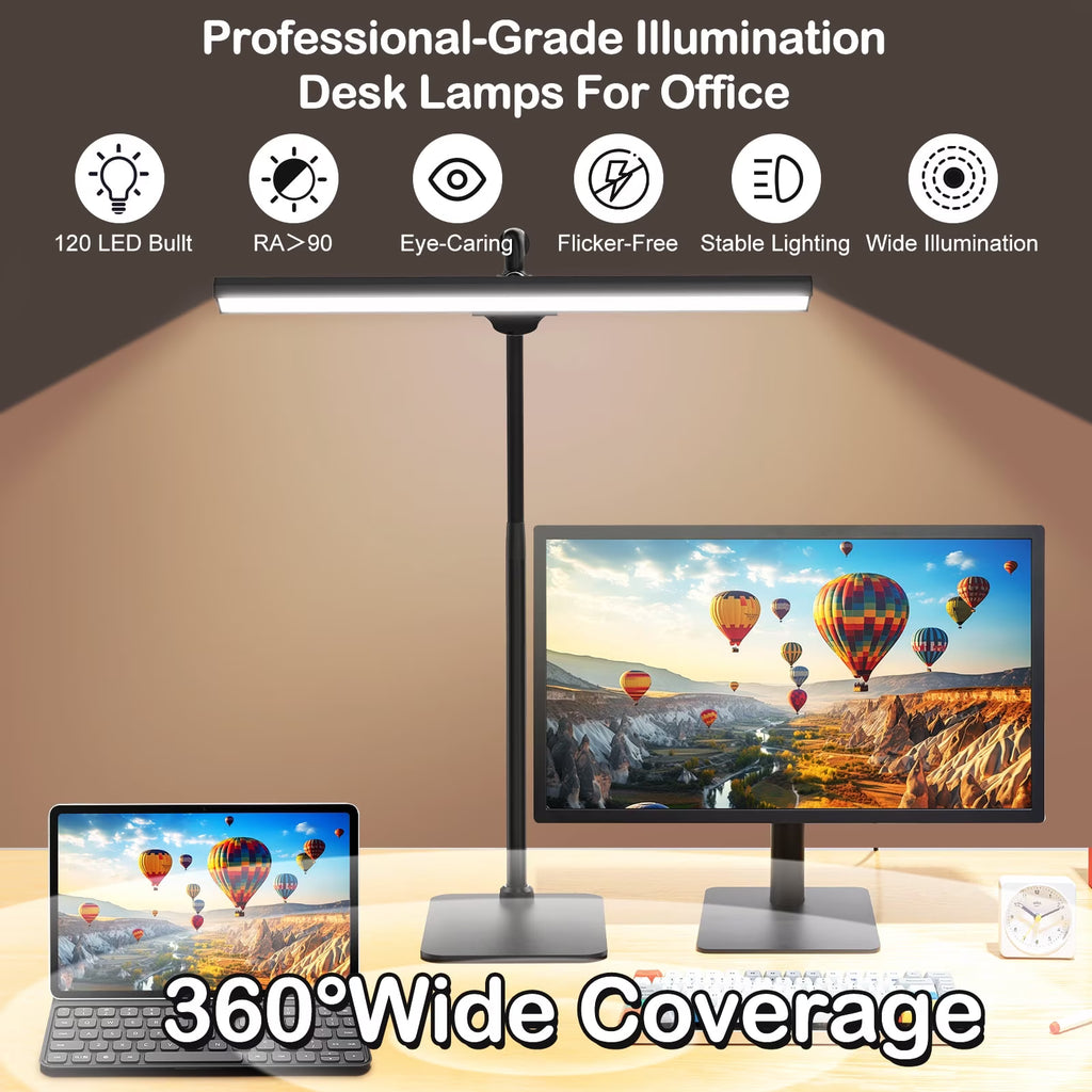 Lococo LED Desk Lamp with Gooseneck & Adjustable Brightness