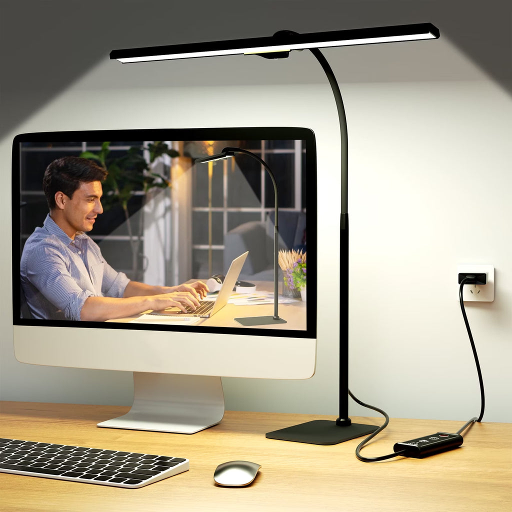 Lococo LED Desk Lamp with Gooseneck & Adjustable Brightness