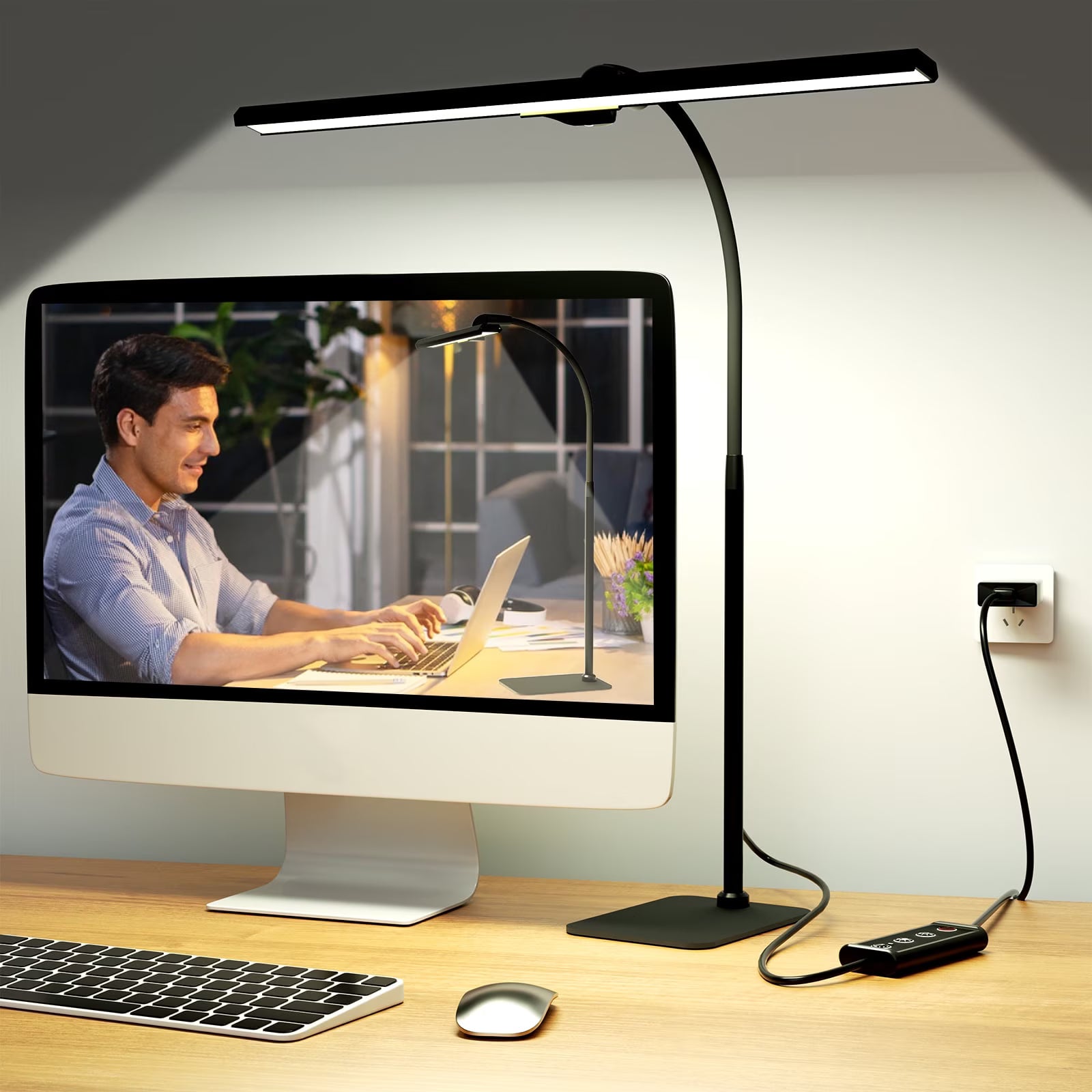 Lococo LED Desk Lamp with Gooseneck & Adjustable Brightness
