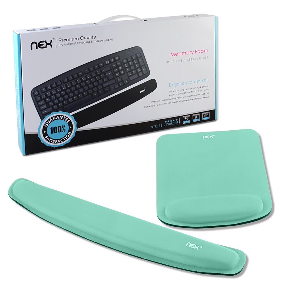 NEX Ergonomic Mouse Pad with Wrist Support (Mint Green)