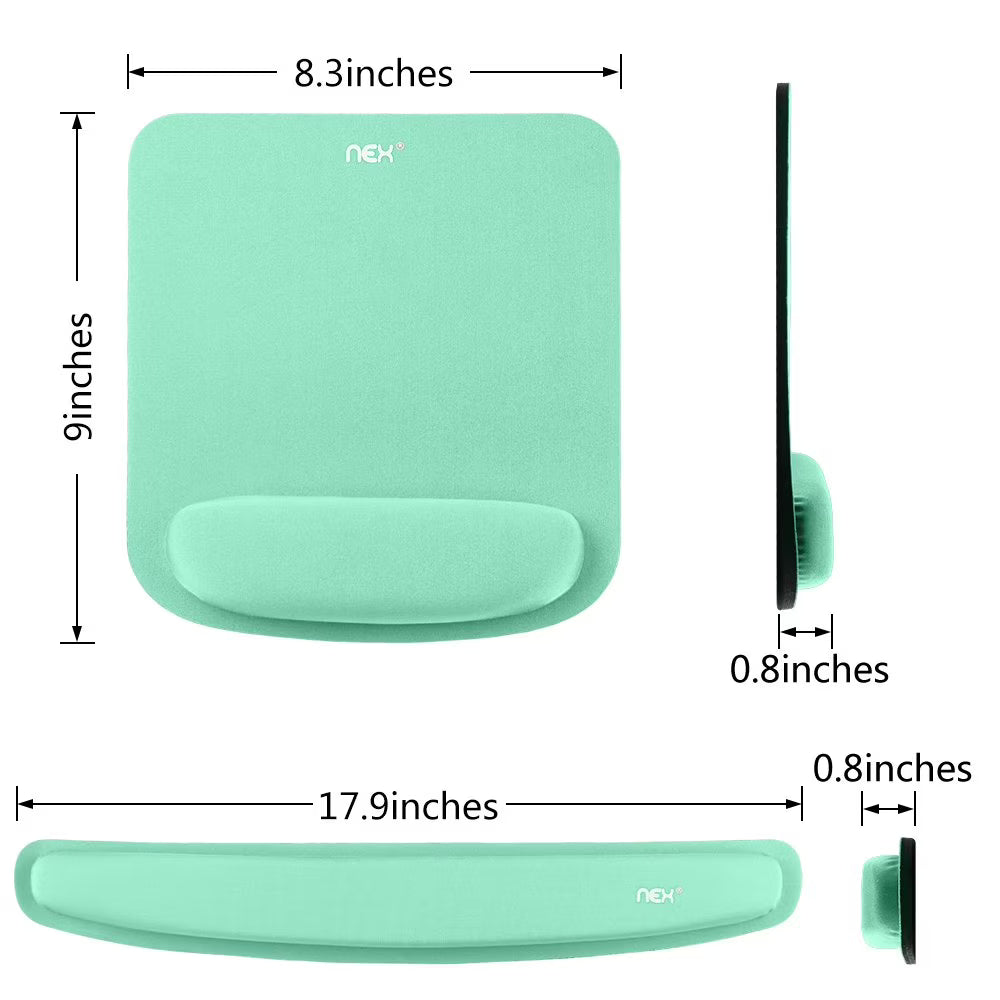 NEX Ergonomic Mouse Pad with Wrist Support (Mint Green)