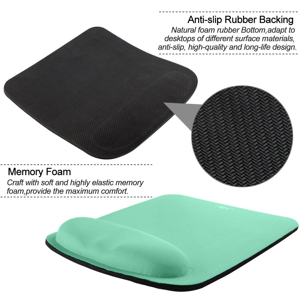 NEX Ergonomic Mouse Pad with Wrist Support (Mint Green)
