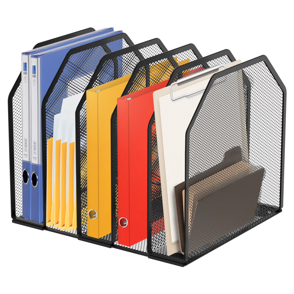 Lzvxtym Metal Vertical Desktop File Organizer (5–7 Sections)