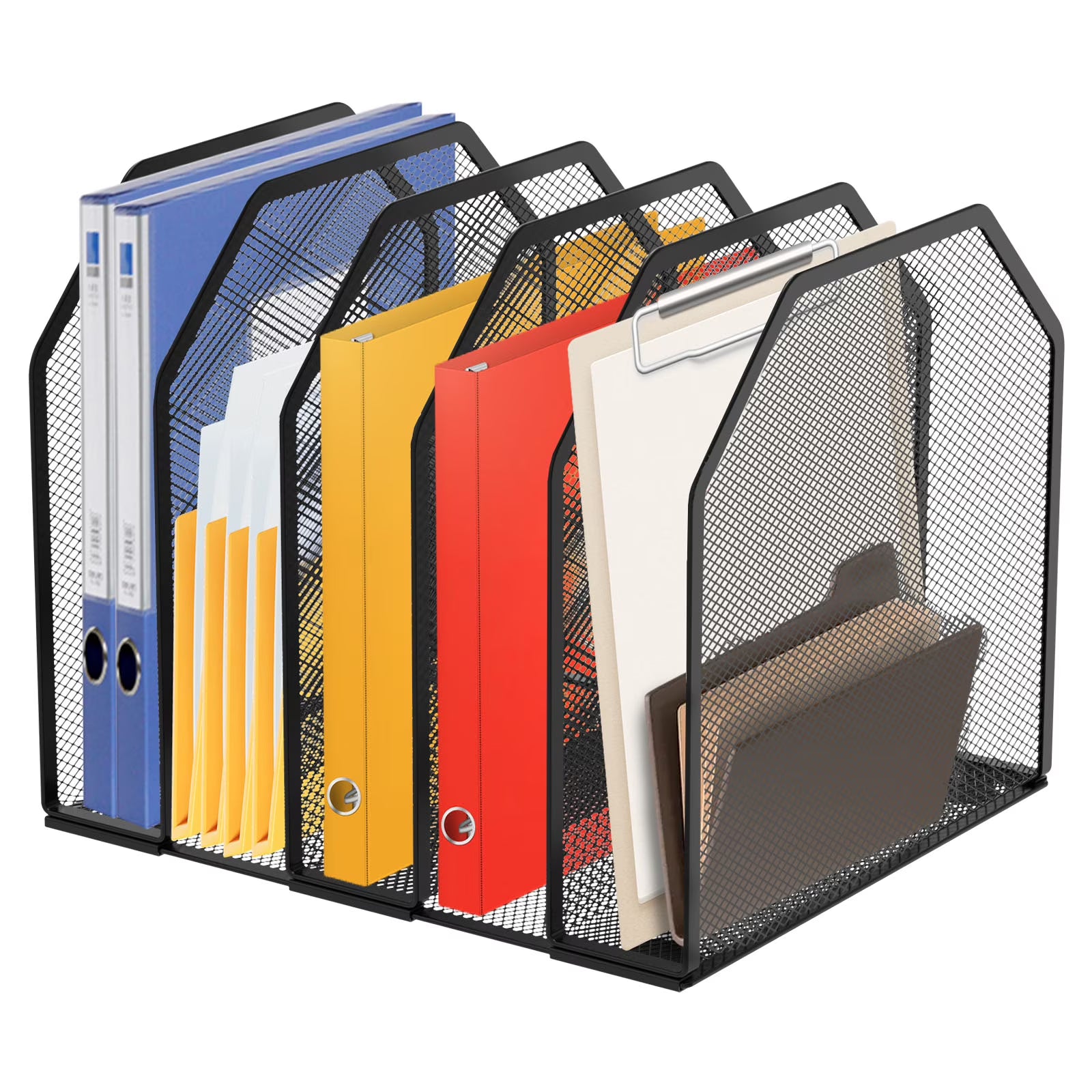 Lzvxtym Metal Vertical Desktop File Organizer (5–7 Sections)