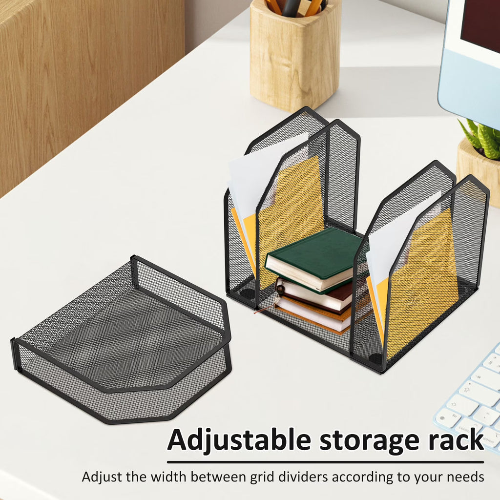 Lzvxtym Metal Vertical Desktop File Organizer (5–7 Sections)