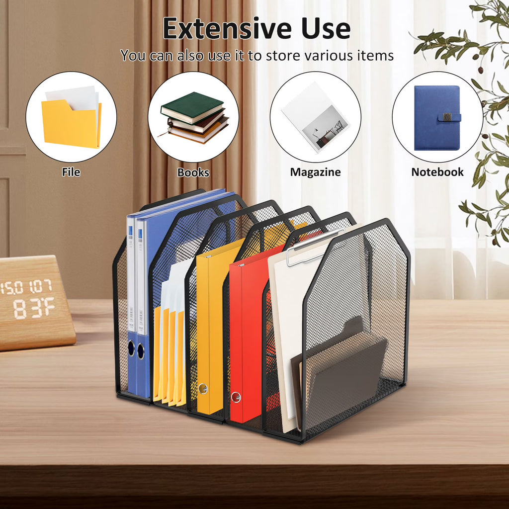 Lzvxtym Metal Vertical Desktop File Organizer (5–7 Sections)