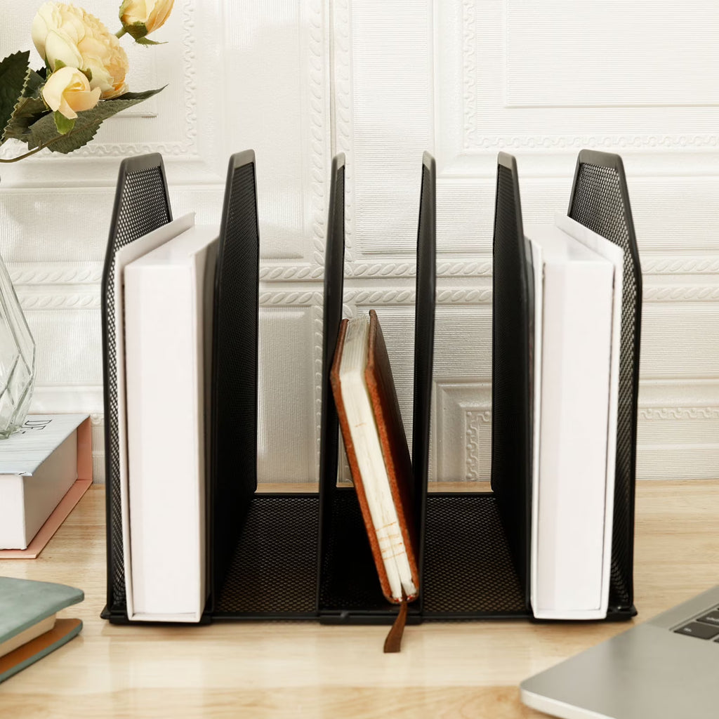 Lzvxtym Metal Vertical Desktop File Organizer (5–7 Sections)
