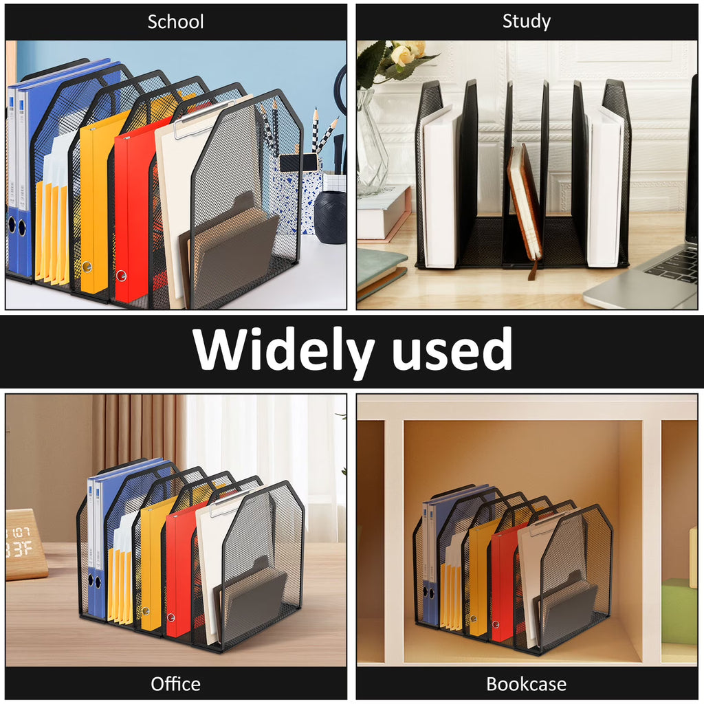 Lzvxtym Metal Vertical Desktop File Organizer (5–7 Sections)