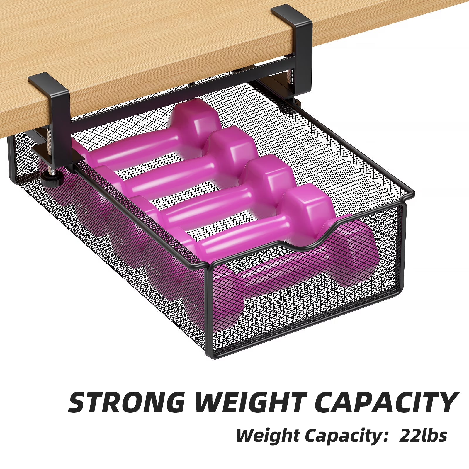 Mintazer Clamp-On Under Desk Organizer with Slide-Out Drawer